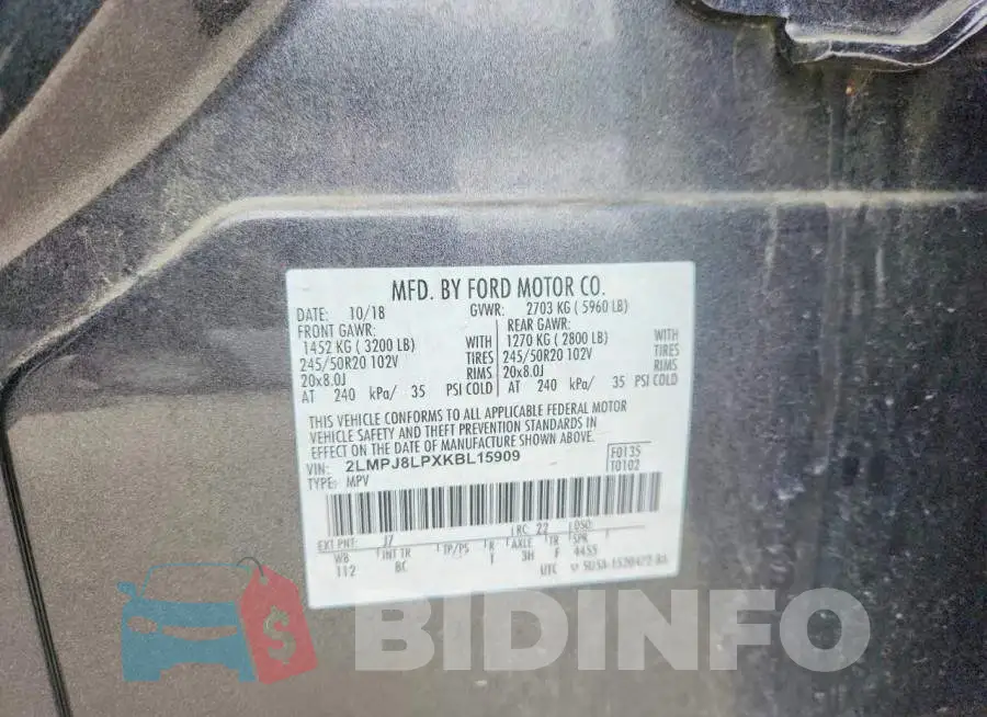 2LMPJ8LPXKBL15909 Photo# 14