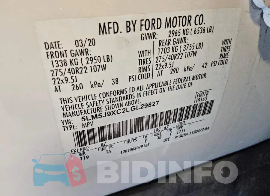 5LM5J9XC2LGL29827 Photo# 13