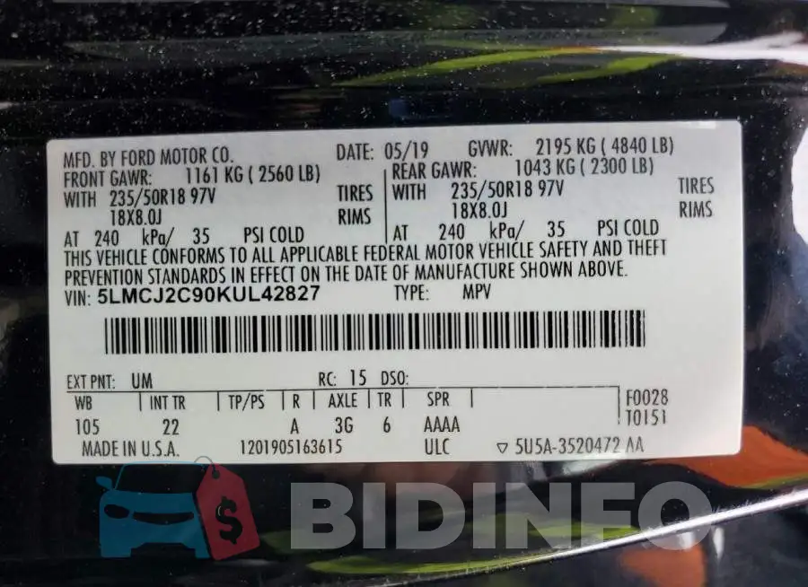 5LMCJ2C90KUL42827 Photo# 13