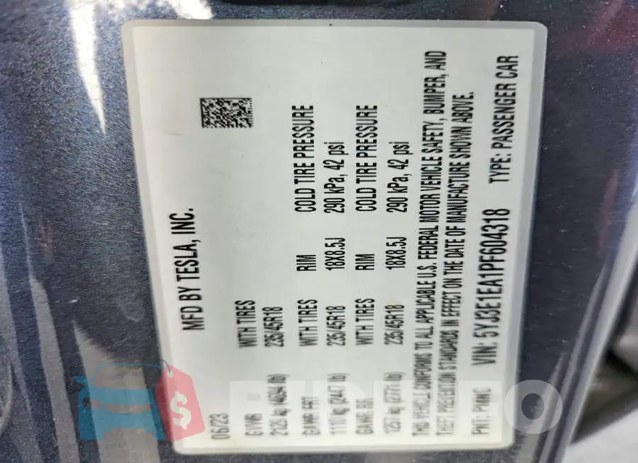 5YJ3E1EA1PF604318 Photo# 13