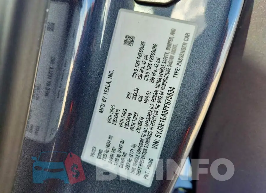 5YJ3E1EA3PF675634 Photo# 12