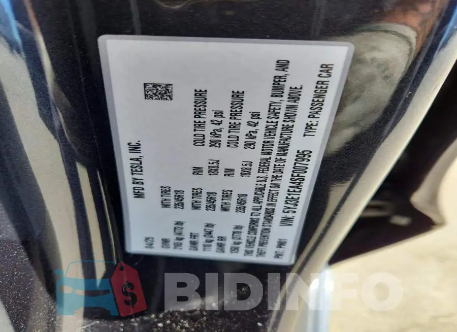 5YJ3E1EA4SF007995 Photo# 13