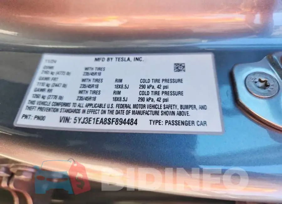 5YJ3E1EA8SF894484 Photo# 12