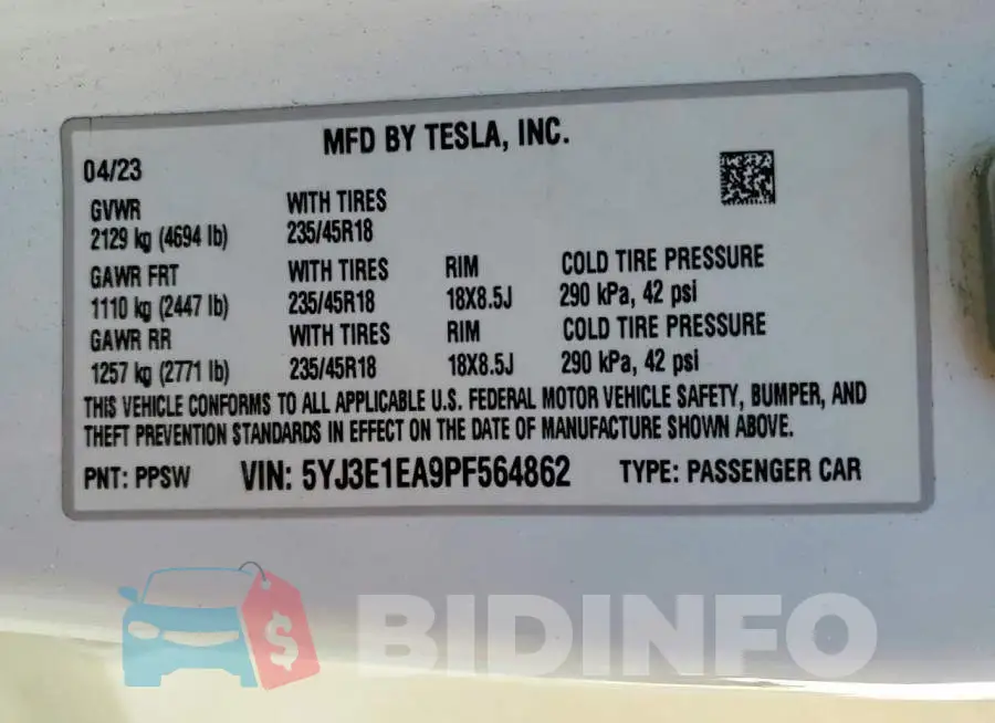 5YJ3E1EA9PF564862 Photo# 12