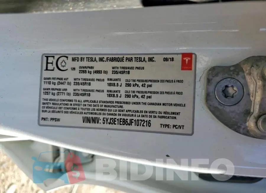 5YJ3E1EB6JF107216 Photo# 13