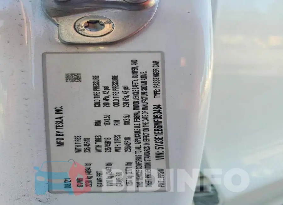 5YJ3E1EB6MF053484 Photo# 12