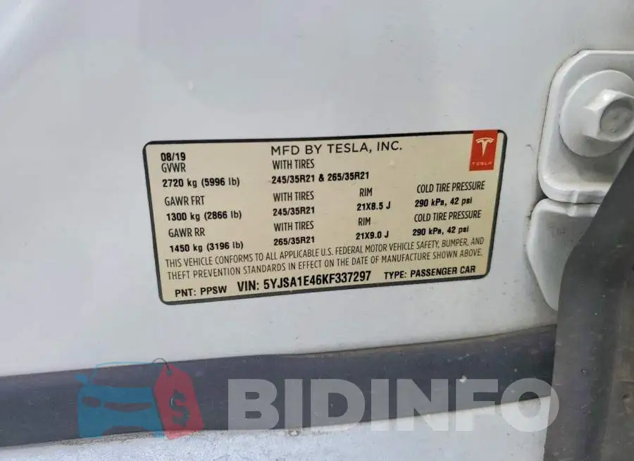 5YJSA1E46KF337297 Photo# 12