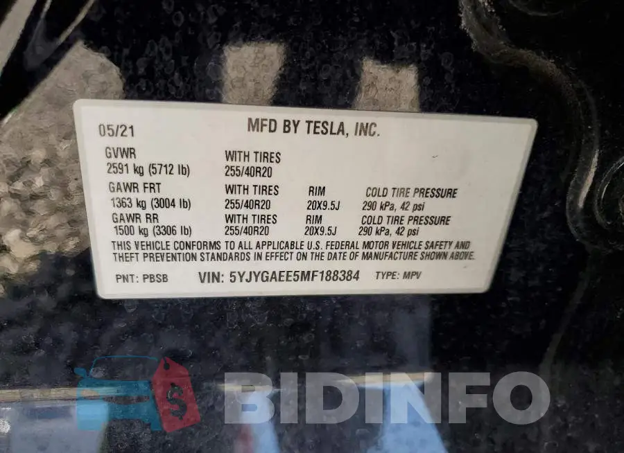 5YJYGAEE5MF188384 Photo# 13