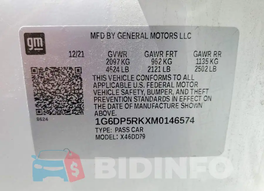 1G6DP5RKXM0146574 Photo# 13