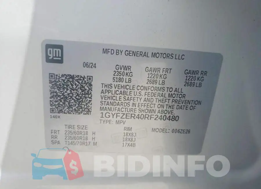 1GYFZER40RF240480 Photo# 12