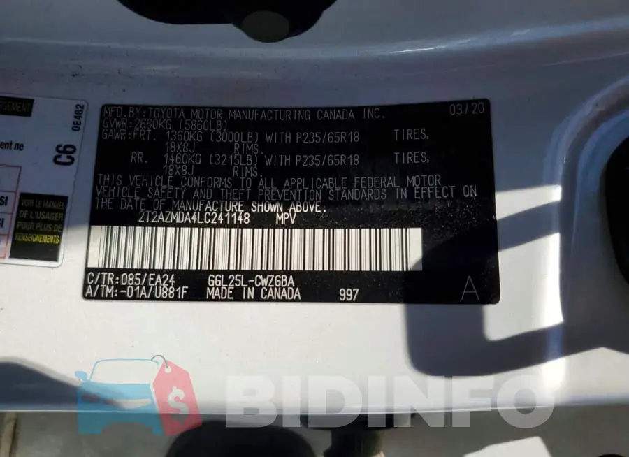 2T2AZMDA4LC241148 Photo# 14