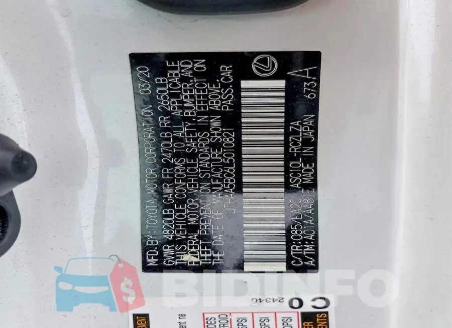 JTHAA5BC6L5010821 Photo# 13