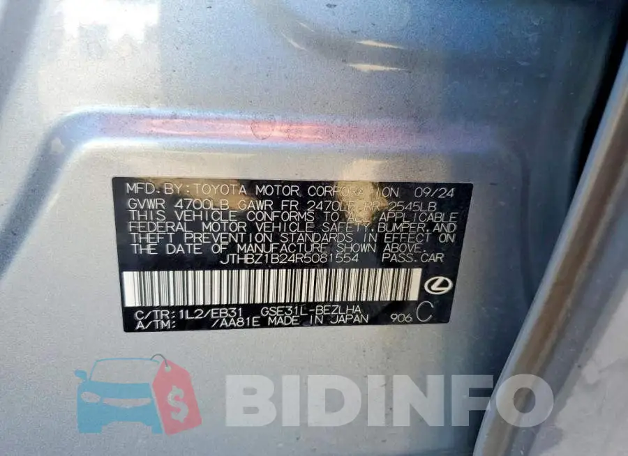 JTHBZ1B24R5081554 Photo# 12