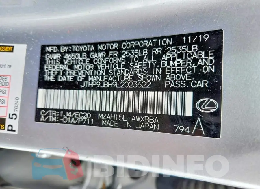 JTHP9JBH9L2023622 Photo# 13