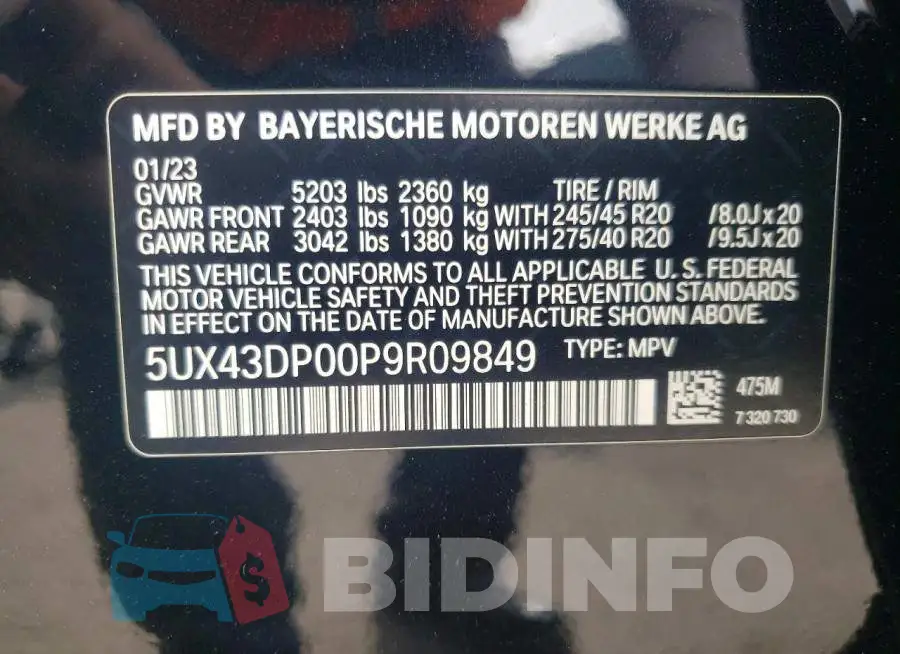5UX43DP00P9R09849 Photo# 13