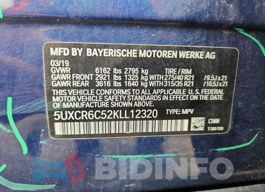 5UXCR6C52KLL12320 Photo# 13
