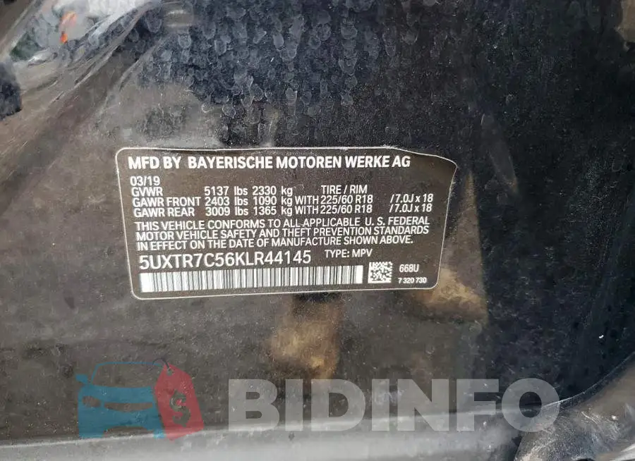 5UXTR7C56KLR44145 Photo# 12