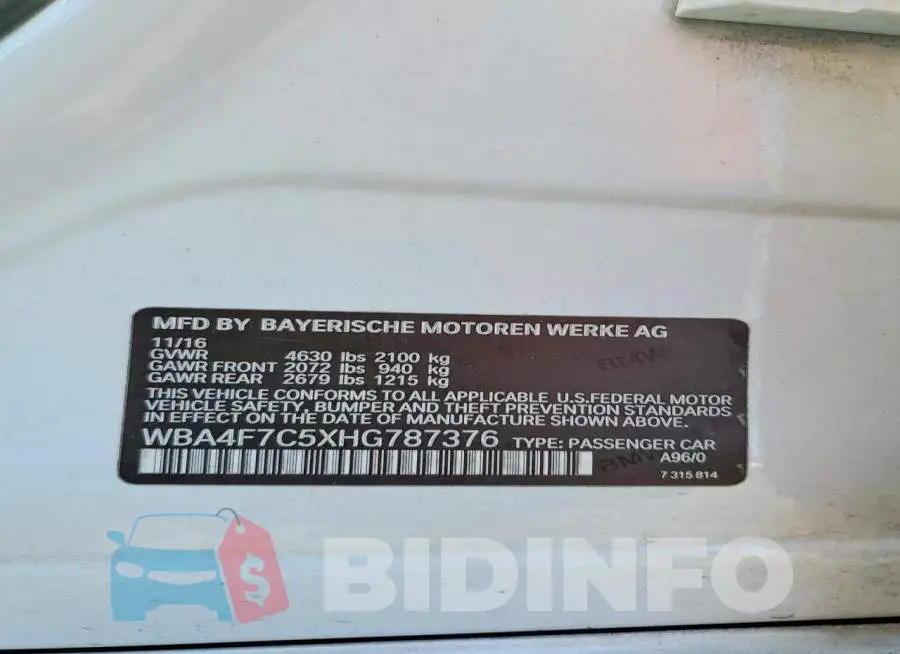 WBA4F7C5XHG787376 Photo# 13