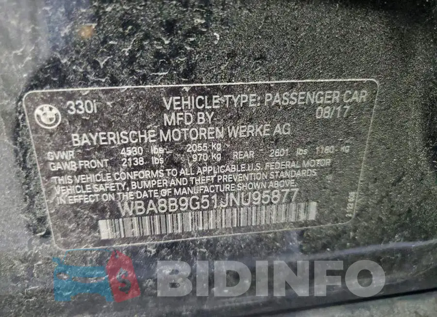 WBA8B9G51JNU95877 Photo# 12