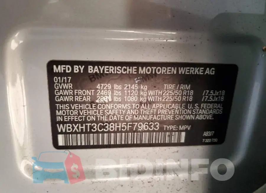 WBXHT3C38H5F79633 Photo# 14