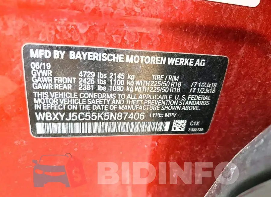 WBXYJ5C55K5N87406 Photo# 13