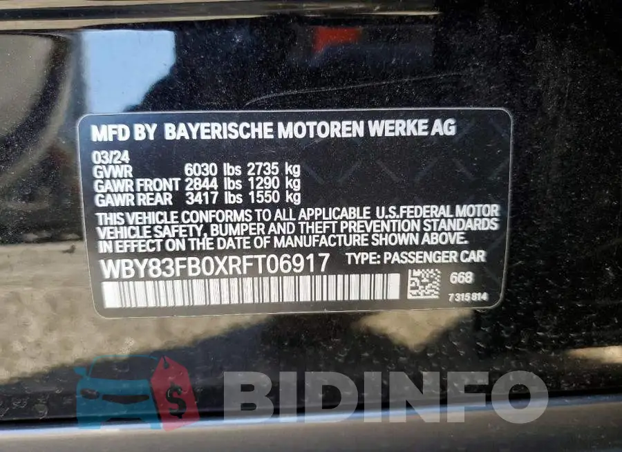 WBY83FB0XRFT06917 Photo# 12