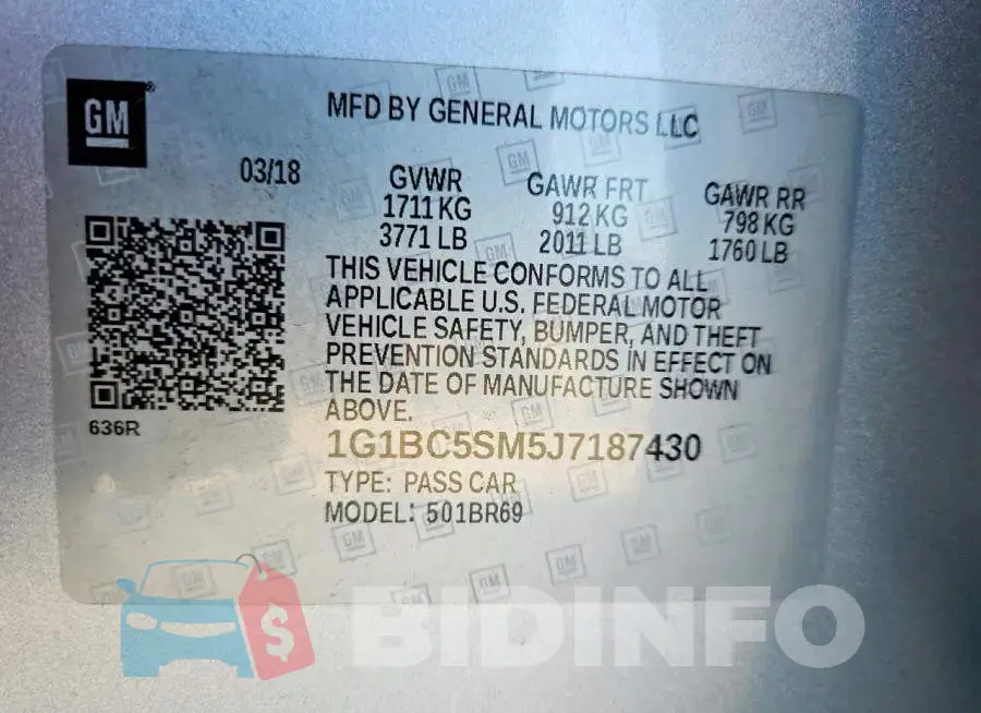 1G1BC5SM5J7187430 Photo# 12