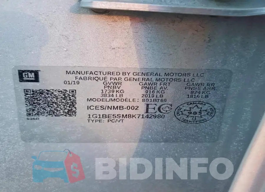 1G1BE5SM8K7142980 Photo# 12