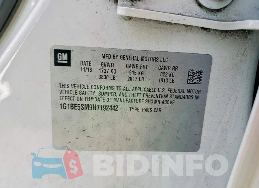 1G1BE5SM9H7192442 Photo# 12