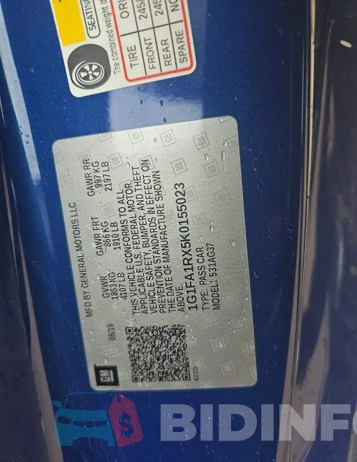 1G1FA1RX5K0155023 Photo# 10