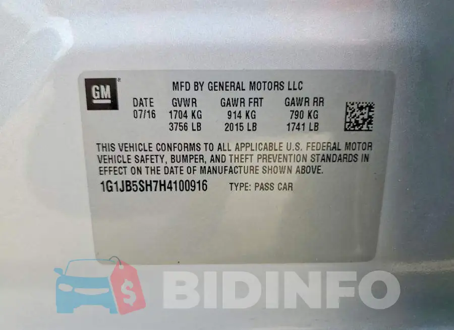 1G1JB5SH7H4100916 Photo# 12