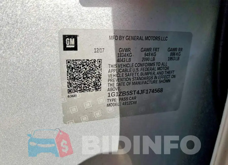 1G1ZB5ST4JF174568 Photo# 12