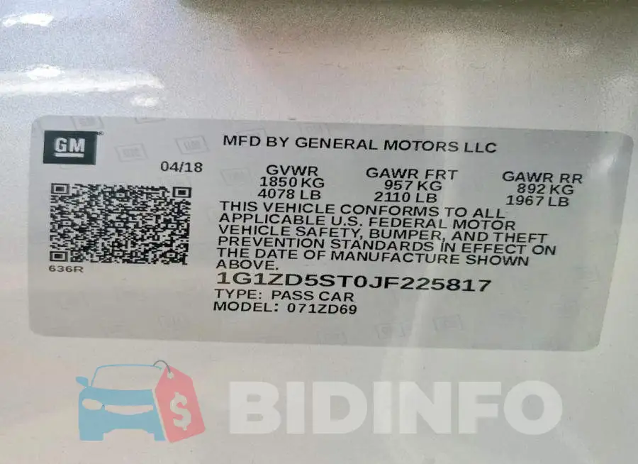 1G1ZD5ST0JF225817 Photo# 12