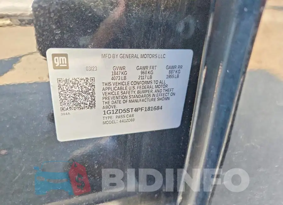 1G1ZD5ST4PF181684 Photo# 12