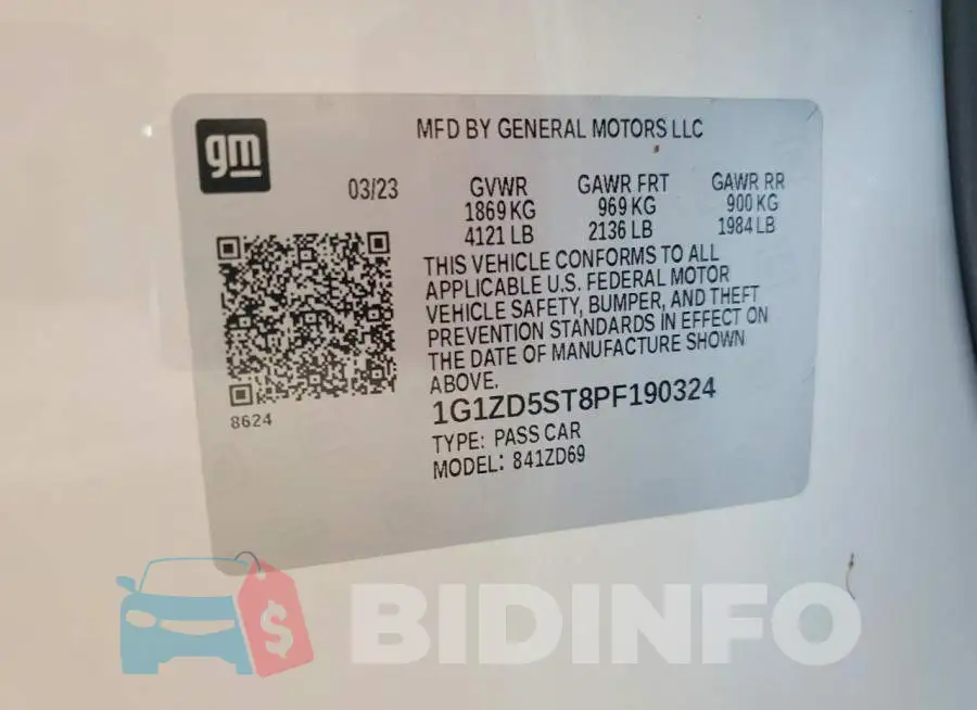 1G1ZD5ST8PF190324 Photo# 13