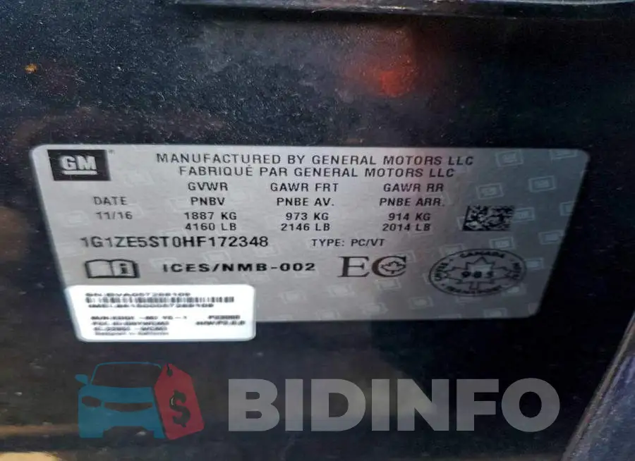 1G1ZE5ST0HF172348 Photo# 12