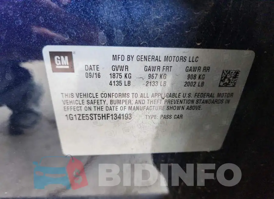 1G1ZE5ST5HF134193 Photo# 12