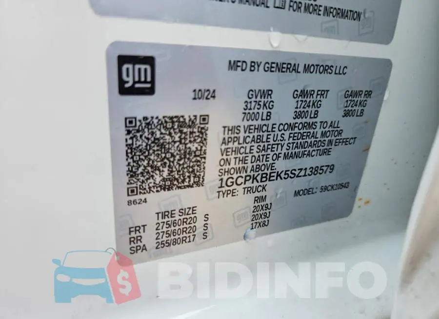 1GCPKBEK5SZ138579 Photo# 12