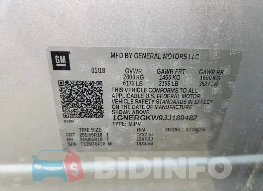 1GNERGKW9JJ189482 Photo# 13