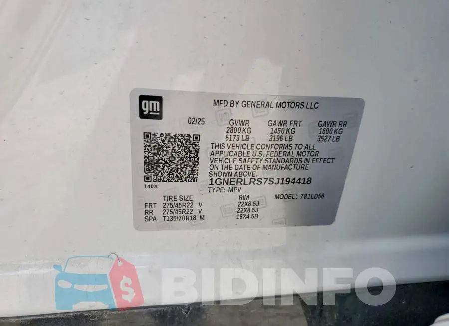 1GNERLRS7SJ194418 Photo# 13