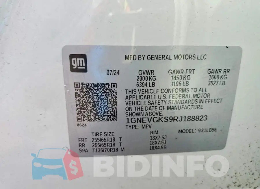 1GNEVGKS9RJ188823 Photo# 13