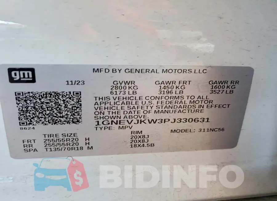 1GNEVJKW3PJ330631 Photo# 14