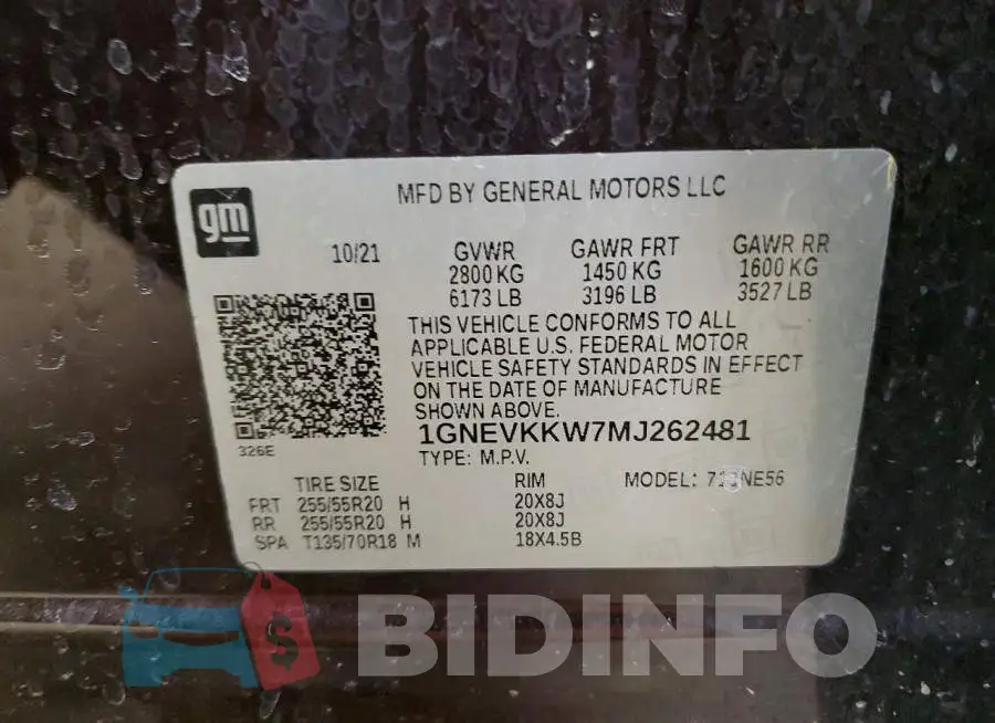 1GNEVKKW7MJ262481 Photo# 14
