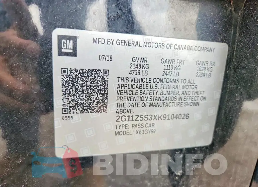 2G11Z5S3XK9104026 Photo# 12