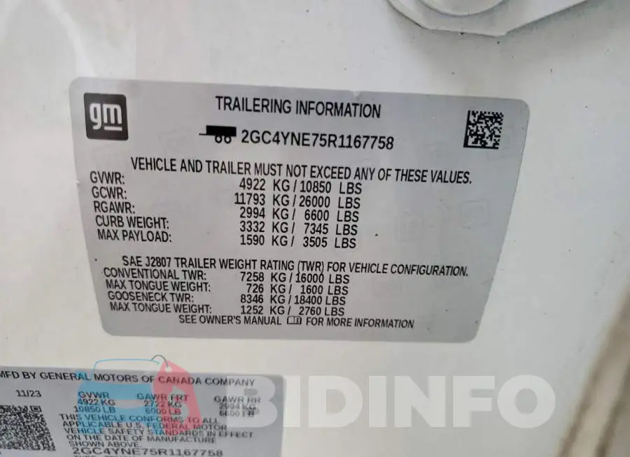 2GC4YNE75R1167758 Photo# 12