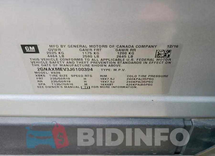 2GNAXMEV3J6100394 Photo# 14