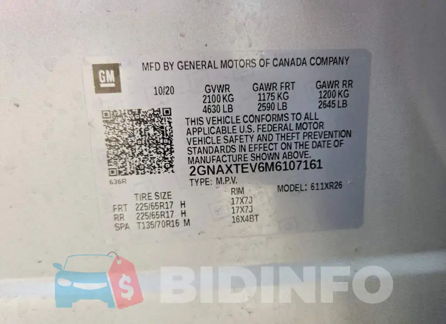 2GNAXTEV6M6107161 Photo# 13