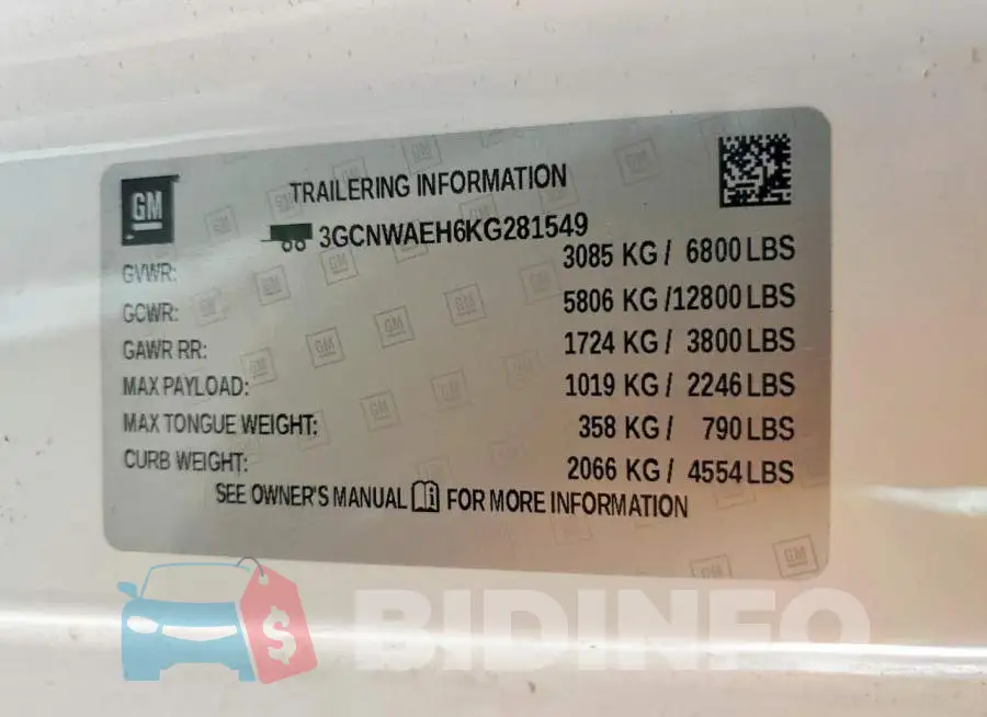 3GCNWAEH6KG281549 Photo# 12