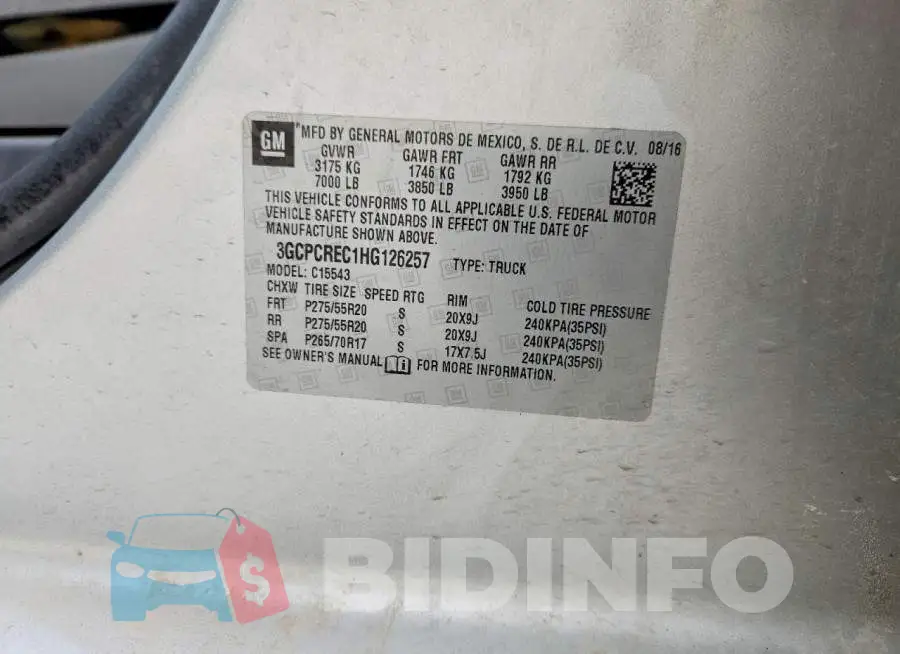3GCPCREC1HG126257 Photo# 12