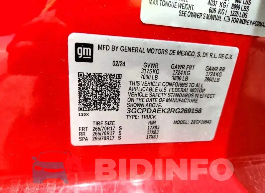 3GCPDAEK2RG269158 Photo# 12
